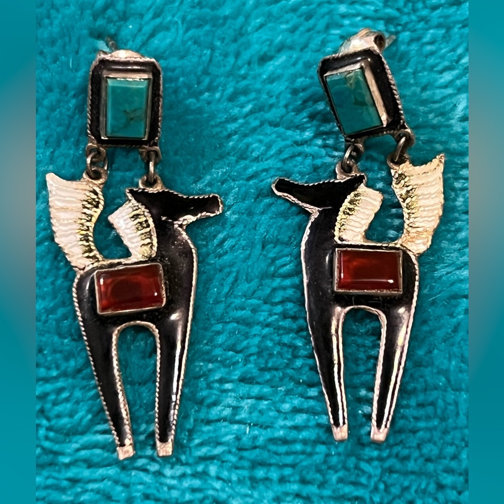 Sterling silver horse earrings